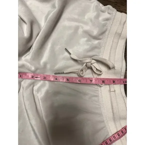 Juicy Couture Velour Rhinestone Bling Track Pants Cream Y2K S - Picture 10 of 11